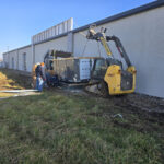 Commercial rooftop AC units being installed by Missouri Furnace & Air Conditioning.