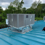 An AC roof top unit installed by Missouri Furnace & Air Conditioning.