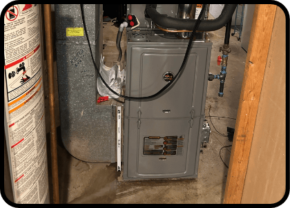 Goodman gas furnace installed in St. Peters, MO, by Missouri Furnace & Air Conditioning.