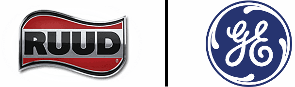 Ruud logo and GE Authorized HVAC Pro Premier logo.